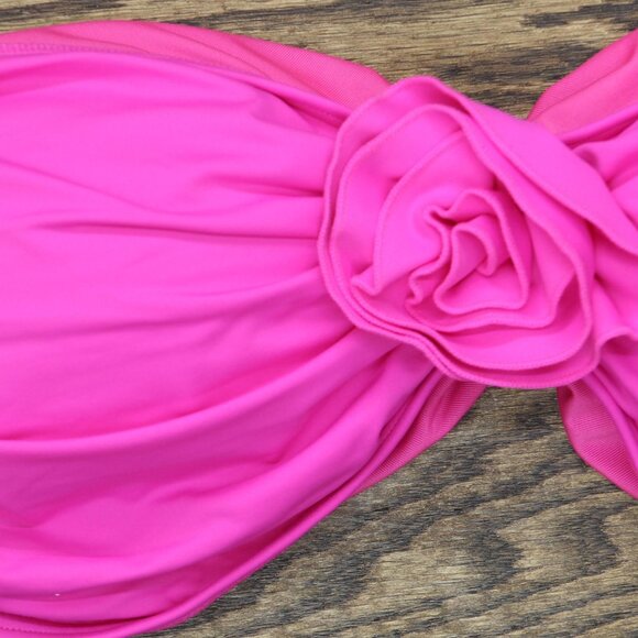 NWT Kate Spade New York Rosette Bandeau Bra Bikini Swim Top Radiant Pink L - Picture 6 of 7